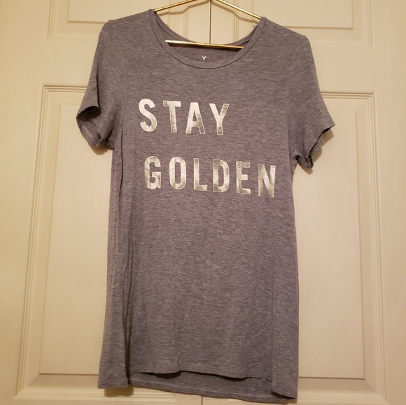 American Eagle Outfitters Tops - 💜 American Eagle Stay Golden Soft & Sexy Tee